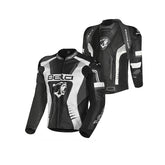 BELA X RACE Moto Couro Casacos Preto Antra Branco - Imagem dupla de Casacos